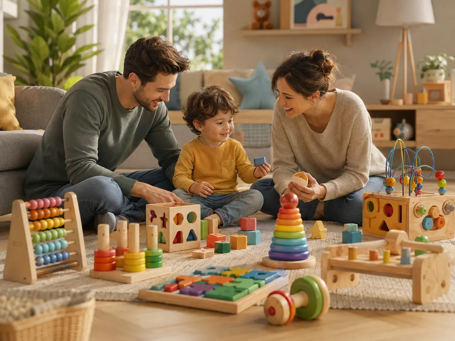Parent and child sharing a playful moment at home